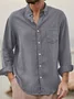 Royaura®Basic Cotton Linen 3D Men's Button Pocket Long Sleeve Shirt Big & Tall