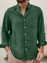 Royaura®Basic Cotton Linen 3D Men's Button Pocket Long Sleeve Shirt Big & Tall