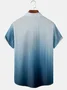 Royaura® Retro Gradient Stripes 3D Printed Men's Buttons Pocket Short Sleeve Shirt Big & Tall