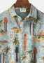 Royaura® Men's Hawaiian Shirt Coconut Tree Surfboard Print Seersucker Anti-Wrinkle Pockets Camping Shirt Big Tall