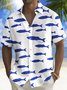 Royaura® Beach Vacation Men's Hawaiian Shirt Fish Print Pocket Camping Shirt Big Tall