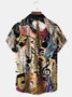 Royaura® Vintage Music Note Print Chest Pocket Shirt Plus Size Men's Shirt Big Tall