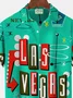 Royaura® Retro Geometric Las Vegas Cocktail 3D Digital Print Men's Button Pocket Short Sleeve Shirt Big & Tall