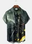 Royaura® Beach Vacation Men's Hawaiian Shirt Pirate Print Pocket Camping Shirt Big Tall