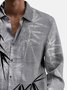 Royaura® Beach Vacation Men's Bamboo Print Chest Pocket Long Sleeve Shirt Big Tall