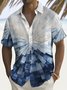 Royaura® Vintage Geometric Texture Print Chest Pocket Shirt Plus Size Men's Shirt Big Tall