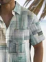 Royaura® Vintage Abstract Geometric Print Chest Pocket Shirt Plus Size Men's Shirt Big Tall