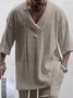 Royaura® Basic Casual Jacquard Top Men's Short Sleeve V-Neck Pullover Big & Tall