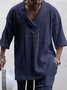 Royaura® Basic Casual Jacquard Top Men's Short Sleeve V-Neck Pullover Big & Tall