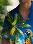 Royaura® Beach Vacation Men's Hawaiian Shirt Parrot Print Pocket Camping Shirt Big Tall