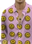 Royaura® Vintage Men's Smiley Face Print Chest Pocket Long Sleeve Shirt Big Tall