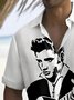 Royaura® Vintage Men's Music Cartoon Print Chest Pocket Shirt Big Tall