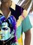 Royaura® Vintage Men's Music Cartoon Print Chest Pocket Shirt Big Tall