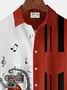 Royaura® Vintage Bowling Men's Music Cartoon Print Chest Pocket Shirt Big Tall