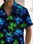 Royaura® Retro Gradient Floral 3D Digital Print Men's Button Pocket Short Sleeve Hawaiian Shirt Big & Tall