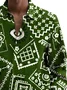 Royaura® Vintage Men's Geometric Print Chest Pocket Long Sleeve Shirt Big Tall