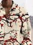 Royaura® Beach Vacation Men's Floral Print Chest Pocket Long Sleeve Shirt Big Tall