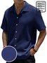 Royaura® Basic Casual Seersucker Men's Button Pocket Short Sleeve Shirt Big & Tall