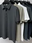 Royaura® Retro Basics Quick-Drying Seersucker Men's Button Lapel POLO Shirt Big & Tall