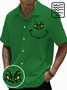 Royaura® Retro Cartoon Fun 3D Digital Print Men's Button Pocket Short Sleeve Shirt Big & Tall