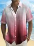 Royaura® Retro Gradient Stripes 3D Printed Men's Buttons Pocket Short Sleeve Shirt Big & Tall