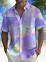 Royaura® Vintage Gradient Geometric Print Chest Pocket Men's High Shirt Big Tall