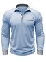 Royaura® Retro Basic Long Sleeve Lapel Button Pocket Polo Shirt