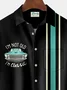 Royaura® Vintage Bowling Muscle Car Print Men's Chest Pocket Stretch Shirt Big Tall