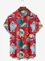 Royaura® Christmas Snowman Cartoon 3D Digital Print Men's Button Pocket Short Sleeve Shirt Big & Tall