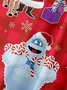 Royaura® Christmas Snowman Cartoon 3D Digital Print Men's Button Pocket Short Sleeve Shirt Big & Tall