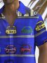 Royaura® Vintage Parking Lot Car Print Men's Chest Pocket Stretch Shirt Big Tall