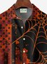 Royaura® Retro Halloween Spider 3D Digital Print Men's Button Pocket Short Sleeve Shirt Big & Tall