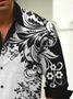 Royaura® Vintage Floral 3D Digital Print Men's Button Pocket Long Sleeve Shirt Big & Tall