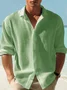 Royaura® Retro Basics Quick Drying Seersucker Men's Button Long Sleeve Shirt Big & Tall