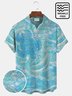 Royaura Turtle Vacation Beach Hawaii Oversized Aloha Wrinkle-Free Shirt