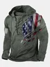 Royaura Men's Vintage American Flag Hoodie Long Sleeve Jacket