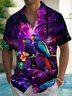 Royaura® Beach Vacation Men's Hawaiian Shirt Parrot Print Pocket Camping Shirt Big Tall