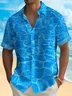 Royaura®  Abstract Water Wave Men's Hawaiian Shirt Stretch Quick-Dry Camping Pocket Shirt Big Tall