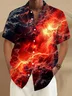 Royaura® Retro Gradient Abstract Art 3D Men's Button Pocket Short Sleeve Shirt