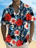 Royaura® Beach Vacation Men's Hawaiian Shirt Botanical Flower Print Pocket Camping Shirt Big Tall