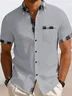 Royaura® Retro Plaid Contrast Color 3D Print Men's Button Pocket Short Sleeve Shirt