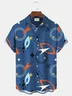 Royaura® Vintage Geometric Print Chest Pocket Men's Tall Shirt Big Tall