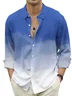 Royaura® Vintage Men's Gradient Print Long Sleeve Shirt Big Tall