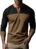 Royaura® Basic Solid Color Stitching Stretch Comfortable Camping Pullover Polo Shirt Big Tall