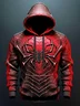 Royaura®Halloween Spider Spider Web 3D Digital Print Men's Drawstring Hooded Sweatshirt Big & Tall