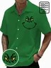 Royaura® Retro Cartoon Fun 3D Digital Print Men's Button Pocket Short Sleeve Shirt Big & Tall