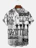 Royaura® Retro Music Rock 3D Digital Print Men's Button Pocket Short Sleeve Shirt Big & Tall