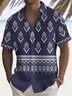 Royaura® Vintage Ethnic Pattern Print Men's Chest Pocket Stretch Shirt Big Tall