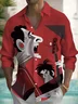 Royaura® Retro Music Fun Cartoon 3D Digital Printing Men's Button Pocket Long Sleeve Shirt Big & Tall