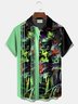 Royaura® Vintage Bowling Halloween Skull Print Men's Chest Pocket Stretch Shirt Big Tall